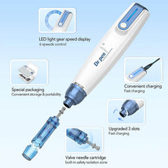 Dr.Pen A9 Microneedling Pen Kit Wireless Micro Needling Derma Pen for Face and Body 6 Speed Adajustable with 12 pin 24 pin 36 pin Nano Round Cartridges for Women and Men
