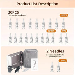 Dr.Pen A10 Professional Wireless Microneedling Pen with 20 Pcs Replacement Cartridges for Skin Care