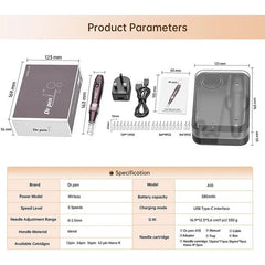 Dr.Pen A10 Professional Wireless Microneedling Pen with 20 Pcs Replacement Cartridges for Skin Care