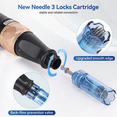 Professional Derma Pen A8S, Wireless Dr.pen A8S with 6 Speeds, Electric Dermapen with 8pcs Cartridges Replacement (12PIN 36PIN), 0.25-2.5mm Adjustable