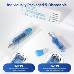 Professional Derma Pen A8S, Wireless Dr.pen A8S with 6 Speeds, Electric Dermapen with 8pcs Cartridges Replacement (12PIN 36PIN), 0.25-2.5mm Adjustable