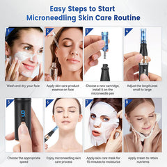 Professional Derma Pen A8S, Wireless Dr.pen A8S with 6 Speeds, Electric Dermapen with 8pcs Cartridges Replacement (12PIN 36PIN), 0.25-2.5mm Adjustable