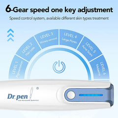 Dr.Pen A9 Microneedling Pen Kit Wireless Micro Needling Derma Pen for Face and Body 6 Speed Adajustable with 12 pin 24 pin 36 pin Nano Round Cartridges for Women and Men