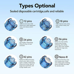 Dr.Pen A9 Microneedling Pen Kit Wireless Micro Needling Derma Pen for Face and Body 6 Speed Adajustable with 12 pin 24 pin 36 pin Nano Round Cartridges for Women and Men