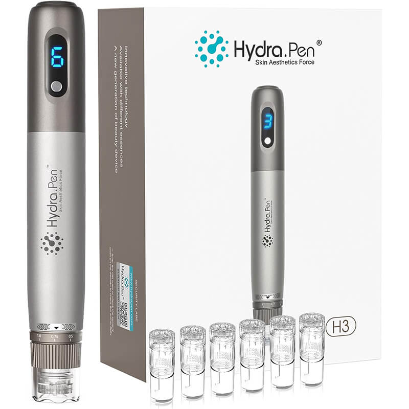 Dr.pen Microneedling, Upgraded 2 IN 1 wireless Dermapen Hydra Pen H3 with 6 Pcs 12PIN Replacement Cartridges Needles, 6 Speed Levels 0-1.0 mm Depth Adjustable